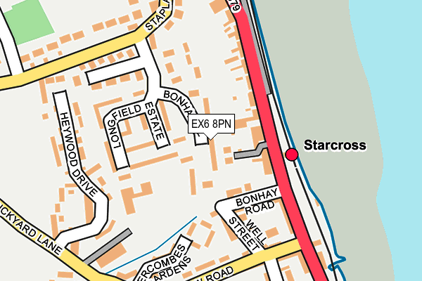 EX6 8PN map - OS OpenMap – Local (Ordnance Survey) EX6 8PN map - OS OpenMap – Local (Ordnance Survey)