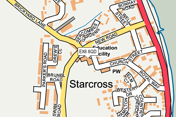 EX6 8QD map - OS OpenMap – Local (Ordnance Survey) EX6 8QD map - OS OpenMap – Local (Ordnance Survey)