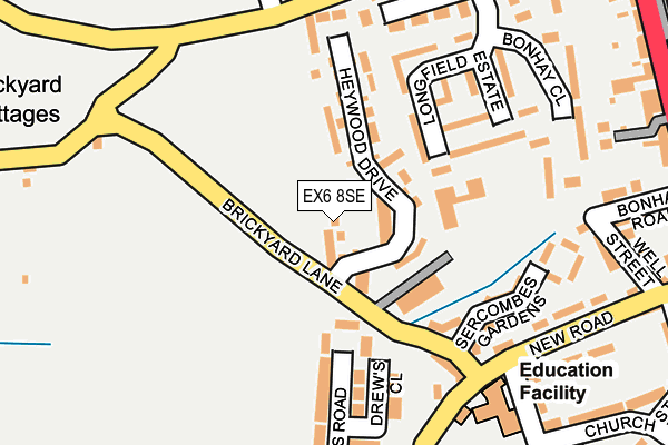 EX6 8SE map - OS OpenMap – Local (Ordnance Survey) EX6 8SE map - OS OpenMap – Local (Ordnance Survey)