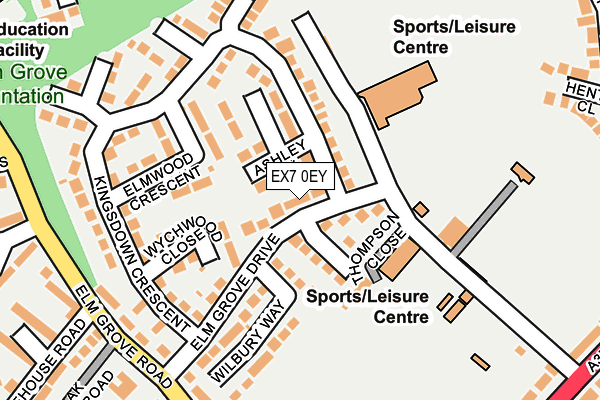EX7 0EY map - OS OpenMap – Local (Ordnance Survey)