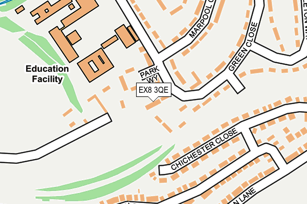 EX8 3QE map - OS OpenMap – Local (Ordnance Survey) EX8 3QE map - OS OpenMap – Local (Ordnance Survey)