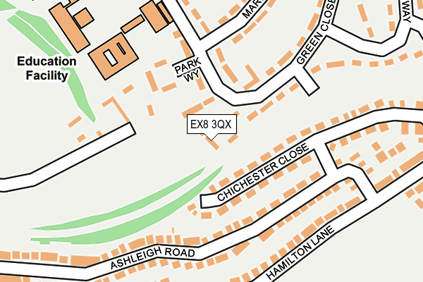 EX8 3QX map - OS OpenMap – Local (Ordnance Survey) EX8 3QX map - OS OpenMap – Local (Ordnance Survey)
