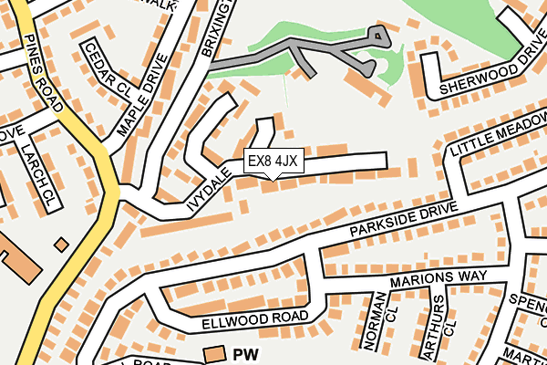 EX8 4JX map - OS OpenMap – Local (Ordnance Survey) EX8 4JX map - OS OpenMap – Local (Ordnance Survey)