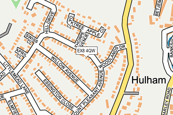 EX8 4QW map - OS OpenMap – Local (Ordnance Survey) EX8 4QW map - OS OpenMap – Local (Ordnance Survey)