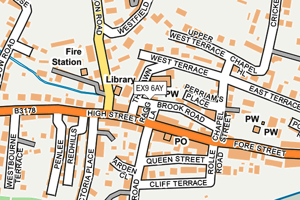 EX9 6AY map - OS OpenMap – Local (Ordnance Survey) EX9 6AY map - OS OpenMap – Local (Ordnance Survey)