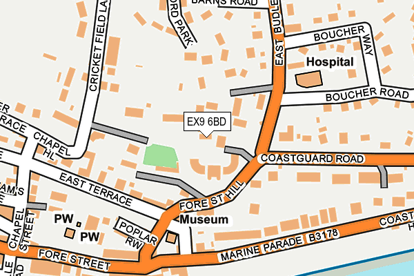 EX9 6BD map - OS OpenMap – Local (Ordnance Survey) EX9 6BD map - OS OpenMap – Local (Ordnance Survey)