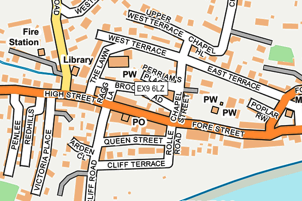 EX9 6LZ map - OS OpenMap – Local (Ordnance Survey) EX9 6LZ map - OS OpenMap – Local (Ordnance Survey)