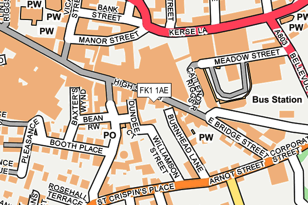 FK1 1AE map - OS OpenMap – Local (Ordnance Survey) FK1 1AE map - OS OpenMap – Local (Ordnance Survey)