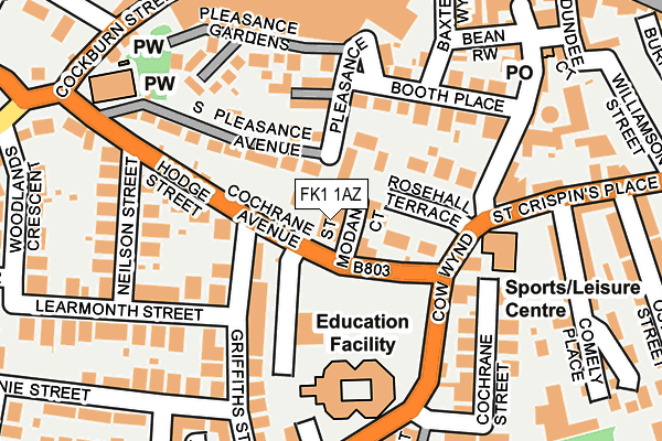 FK1 1AZ map - OS OpenMap – Local (Ordnance Survey) FK1 1AZ map - OS OpenMap – Local (Ordnance Survey)