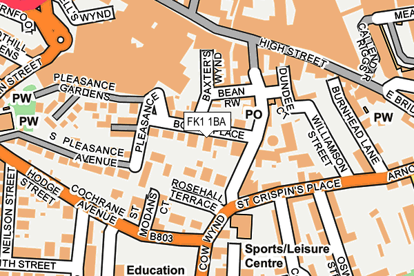 FK1 1BA map - OS OpenMap – Local (Ordnance Survey) FK1 1BA map - OS OpenMap – Local (Ordnance Survey)