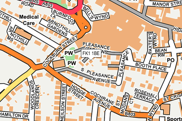 FK1 1BE map - OS OpenMap – Local (Ordnance Survey) FK1 1BE map - OS OpenMap – Local (Ordnance Survey)