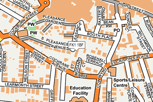 FK1 1BF map - OS OpenMap – Local (Ordnance Survey) FK1 1BF map - OS OpenMap – Local (Ordnance Survey)