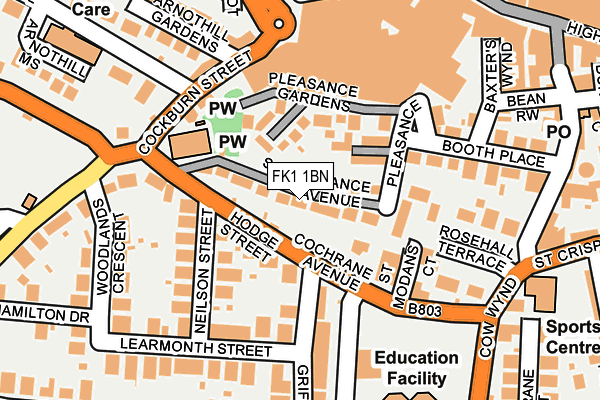 FK1 1BN map - OS OpenMap – Local (Ordnance Survey) FK1 1BN map - OS OpenMap – Local (Ordnance Survey)