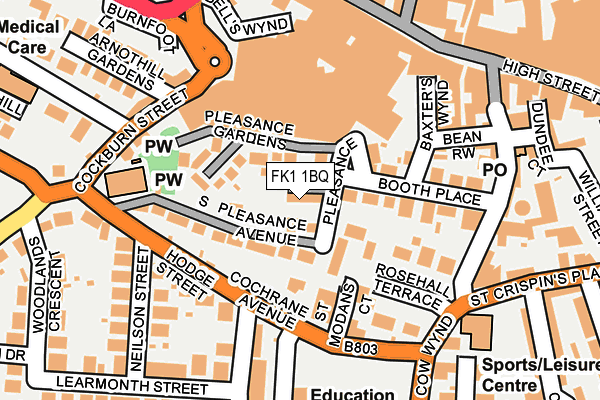 FK1 1BQ map - OS OpenMap – Local (Ordnance Survey) FK1 1BQ map - OS OpenMap – Local (Ordnance Survey)
