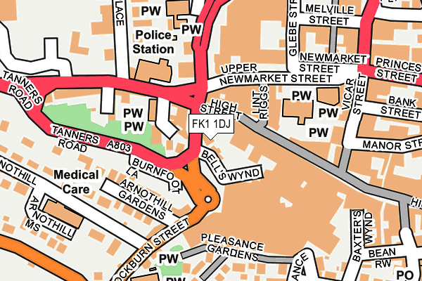 FK1 1DJ map - OS OpenMap – Local (Ordnance Survey) FK1 1DJ map - OS OpenMap – Local (Ordnance Survey)