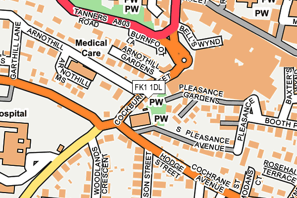FK1 1DL map - OS OpenMap – Local (Ordnance Survey) FK1 1DL map - OS OpenMap – Local (Ordnance Survey)