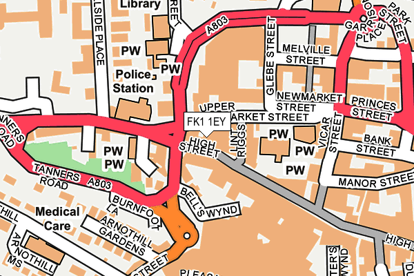 FK1 1EY map - OS OpenMap – Local (Ordnance Survey) FK1 1EY map - OS OpenMap – Local (Ordnance Survey)