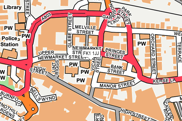 FK1 1JJ map - OS OpenMap – Local (Ordnance Survey) FK1 1JJ map - OS OpenMap – Local (Ordnance Survey)