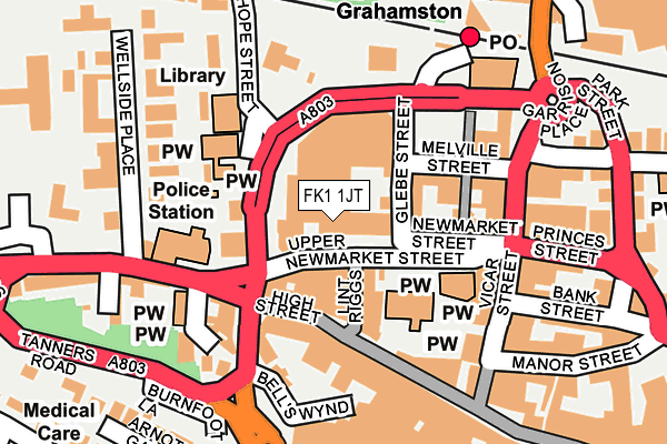 FK1 1JT map - OS OpenMap – Local (Ordnance Survey) FK1 1JT map - OS OpenMap – Local (Ordnance Survey)
