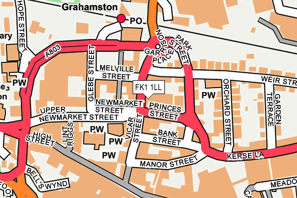FK1 1LL map - OS OpenMap – Local (Ordnance Survey) FK1 1LL map - OS OpenMap – Local (Ordnance Survey)