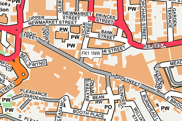 FK1 1NW map - OS OpenMap – Local (Ordnance Survey) FK1 1NW map - OS OpenMap – Local (Ordnance Survey)