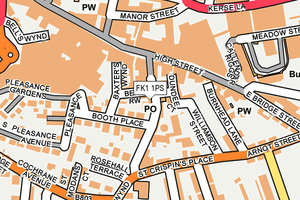 FK1 1PS map - OS OpenMap – Local (Ordnance Survey) FK1 1PS map - OS OpenMap – Local (Ordnance Survey)