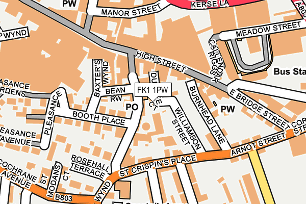FK1 1PW map - OS OpenMap – Local (Ordnance Survey) FK1 1PW map - OS OpenMap – Local (Ordnance Survey)