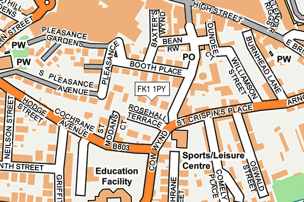 FK1 1PY map - OS OpenMap – Local (Ordnance Survey) FK1 1PY map - OS OpenMap – Local (Ordnance Survey)