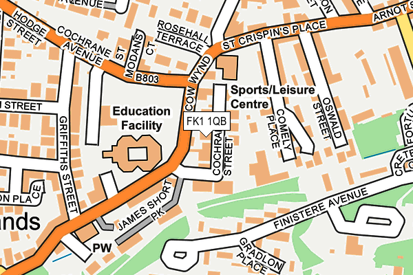 FK1 1QB map - OS OpenMap – Local (Ordnance Survey) FK1 1QB map - OS OpenMap – Local (Ordnance Survey)