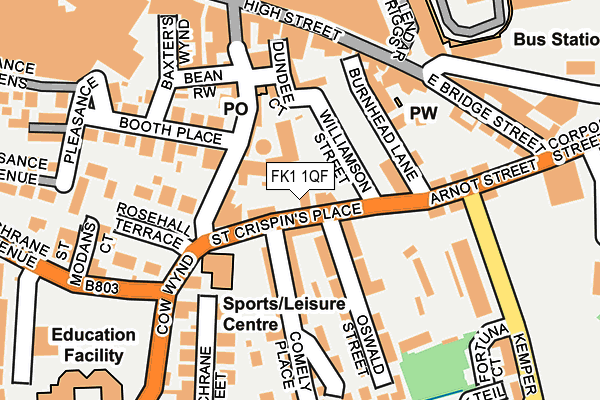 FK1 1QF map - OS OpenMap – Local (Ordnance Survey) FK1 1QF map - OS OpenMap – Local (Ordnance Survey)
