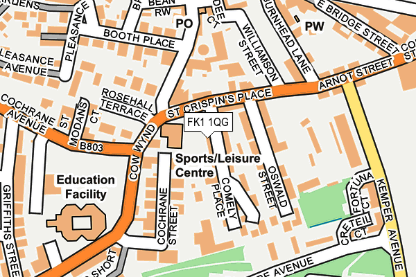 FK1 1QG map - OS OpenMap – Local (Ordnance Survey) FK1 1QG map - OS OpenMap – Local (Ordnance Survey)