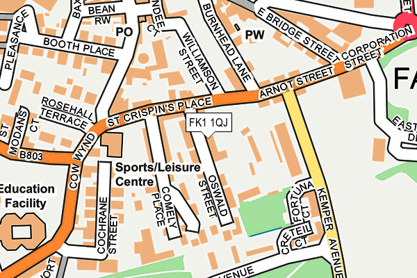 FK1 1QJ map - OS OpenMap – Local (Ordnance Survey) FK1 1QJ map - OS OpenMap – Local (Ordnance Survey)