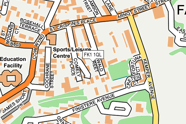 FK1 1QL map - OS OpenMap – Local (Ordnance Survey) FK1 1QL map - OS OpenMap – Local (Ordnance Survey)