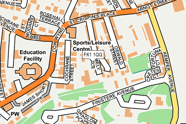 FK1 1QQ map - OS OpenMap – Local (Ordnance Survey) FK1 1QQ map - OS OpenMap – Local (Ordnance Survey)