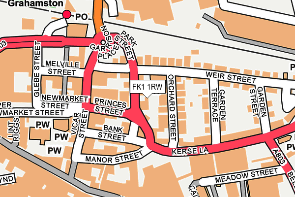 FK1 1RW map - OS OpenMap – Local (Ordnance Survey) FK1 1RW map - OS OpenMap – Local (Ordnance Survey)