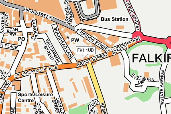 FK1 1UD map - OS OpenMap – Local (Ordnance Survey) FK1 1UD map - OS OpenMap – Local (Ordnance Survey)