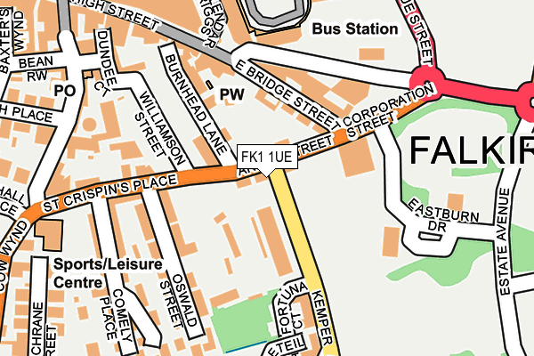 FK1 1UE map - OS OpenMap – Local (Ordnance Survey) FK1 1UE map - OS OpenMap – Local (Ordnance Survey)