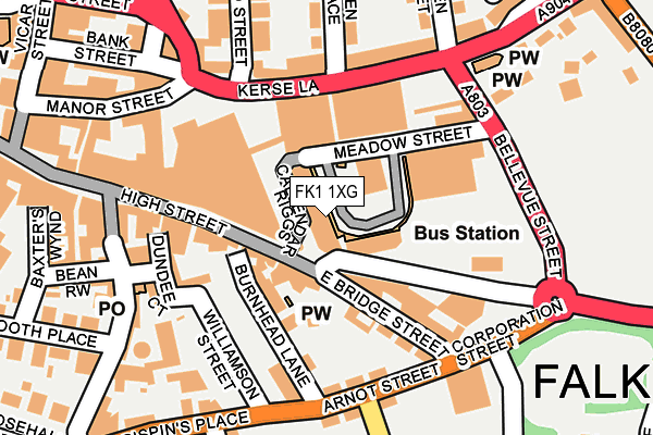 FK1 1XG map - OS OpenMap – Local (Ordnance Survey) FK1 1XG map - OS OpenMap – Local (Ordnance Survey)