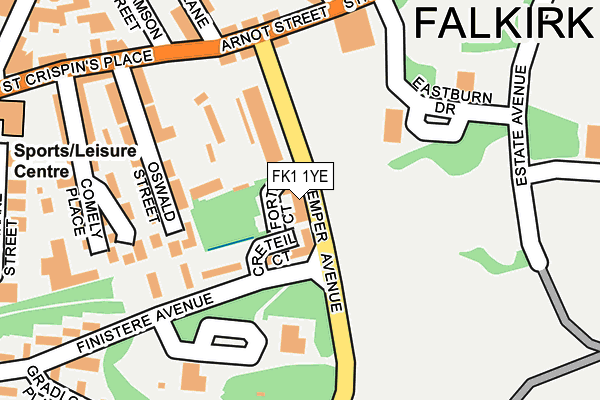 FK1 1YE map - OS OpenMap – Local (Ordnance Survey)