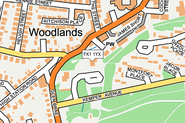 FK1 1YX map - OS OpenMap – Local (Ordnance Survey) FK1 1YX map - OS OpenMap – Local (Ordnance Survey)