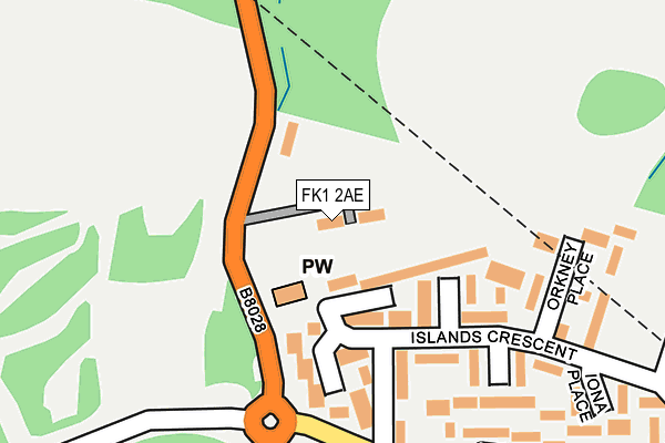 FK1 2AE map - OS OpenMap – Local (Ordnance Survey) FK1 2AE map - OS OpenMap – Local (Ordnance Survey)