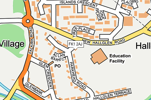 FK1 2AJ map - OS OpenMap – Local (Ordnance Survey) FK1 2AJ map - OS OpenMap – Local (Ordnance Survey)