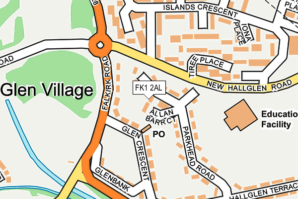 FK1 2AL map - OS OpenMap – Local (Ordnance Survey) FK1 2AL map - OS OpenMap – Local (Ordnance Survey)