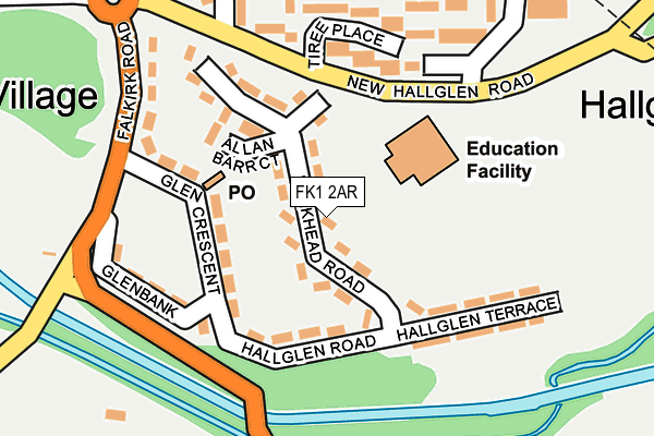 FK1 2AR map - OS OpenMap – Local (Ordnance Survey) FK1 2AR map - OS OpenMap – Local (Ordnance Survey)