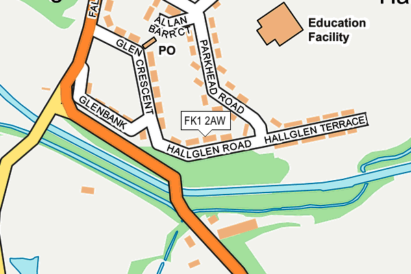 FK1 2AW map - OS OpenMap – Local (Ordnance Survey) FK1 2AW map - OS OpenMap – Local (Ordnance Survey)