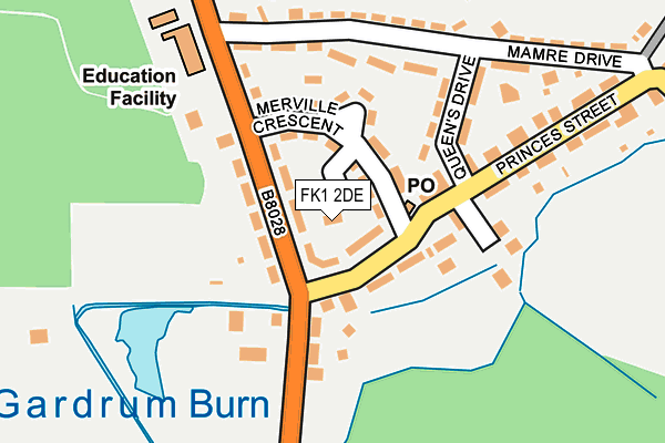 FK1 2DE map - OS OpenMap – Local (Ordnance Survey)