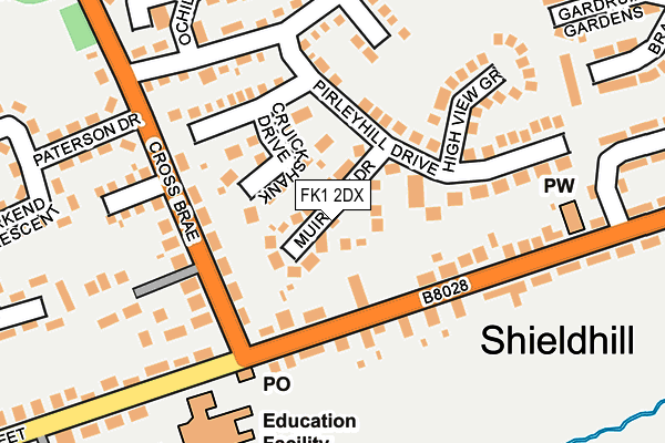 FK1 2DX map - OS OpenMap – Local (Ordnance Survey) FK1 2DX map - OS OpenMap – Local (Ordnance Survey)