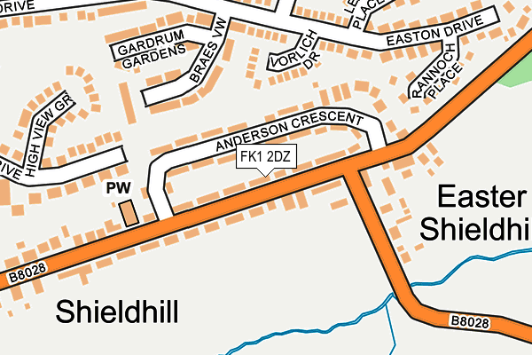 FK1 2DZ map - OS OpenMap – Local (Ordnance Survey) FK1 2DZ map - OS OpenMap – Local (Ordnance Survey)