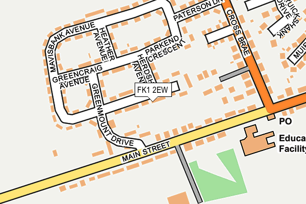 FK1 2EW map - OS OpenMap – Local (Ordnance Survey) FK1 2EW map - OS OpenMap – Local (Ordnance Survey)