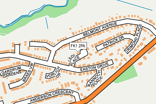 FK1 2PA map - OS OpenMap – Local (Ordnance Survey) FK1 2PA map - OS OpenMap – Local (Ordnance Survey)